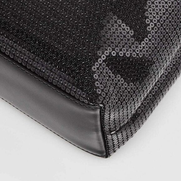 Prada Black Sequin Mesh and Leather Small Tote Bag 1BG417 - Picture 4 of 11